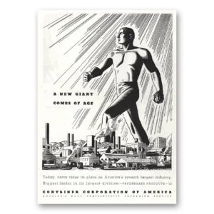 1936 Container Corporation of America Print Ad | Giant Comes Age