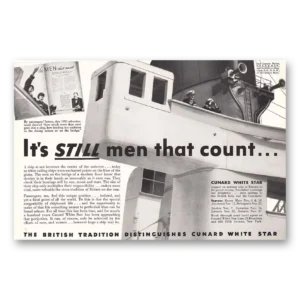 1936 White Star Line Print Ad | Men Count