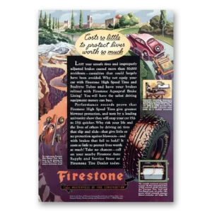 1936 Firestone Tires Print Ad | Protect Lives
