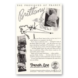 1936 French Line Print Ad | Brittany