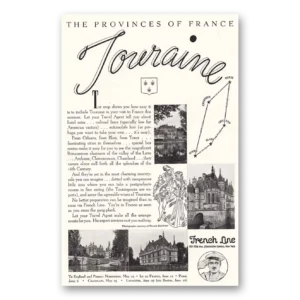 1936 French Line Print Ad | Touraine