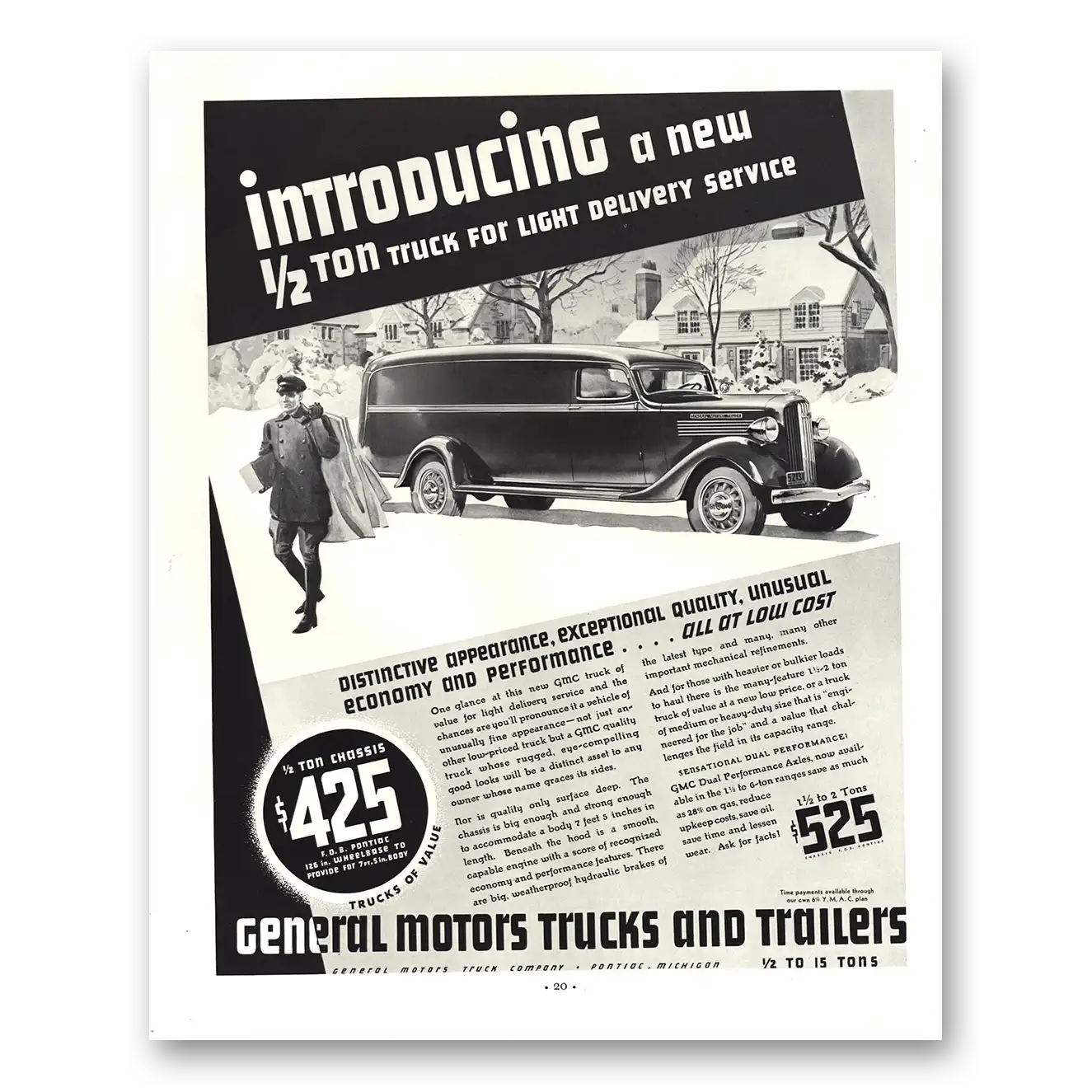 1936 General Motors Trucks Print Ad | Gm Truck