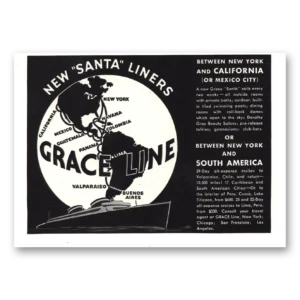 1936 Grace Line Print Ad | New Santa Liners