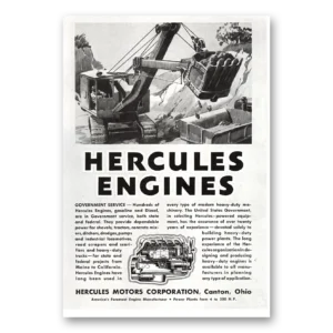 1936 Hercules Engines Print Ad | Government