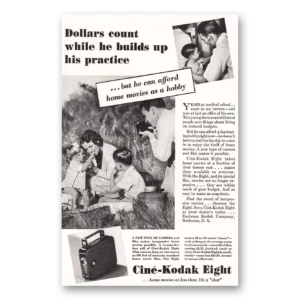 1936 Cine Kodak Eight Camera Print Ad | Dollars Count