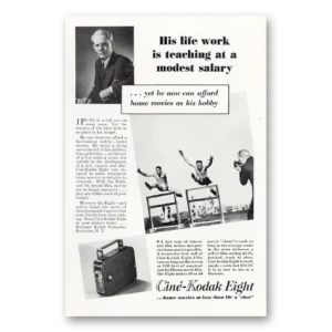 1936 Cine Kodak Eight Camera Print Ad | Life Work