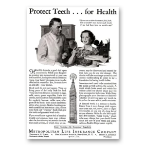 1936 Metropolitan Life Insurance Print Ad | Protect Teeth