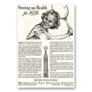 1936 Metropolitan Life Insurance Print Ad | Storing Up Health