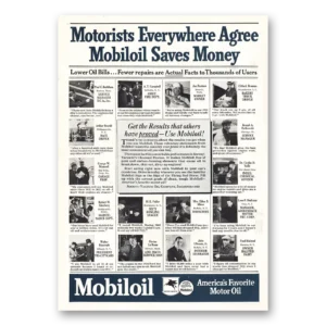 1936 Mobiloil Print Ad | Motorists Everywhere