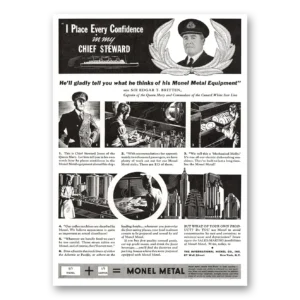 1936 Monel Metal Print Ad | Chief Steward