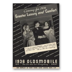 1935 Oldsmobile Six and Eight Print Ad | Luxury Comfort