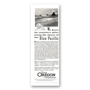 1936 Oregon Print Ad | Blue Pacific