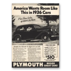 1935 Plymouth Print Ad | Wants Room