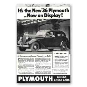 1936 Plymouth Print Ad | On Display