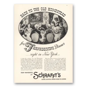 1935 Schraffts Restaurants Print Ad | Thanksgiving