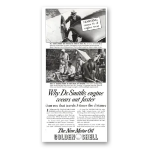 1936 Golden Shell Motor Oil Print Ad | Dr Smiths Engine