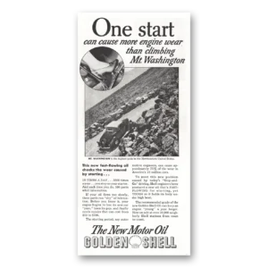 1936 Golden Shell Motor Oil Print Ad | Mt Washington