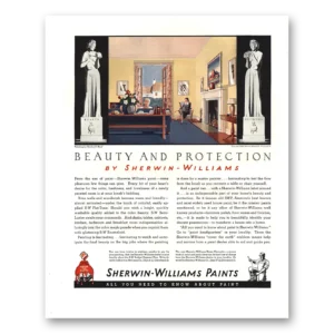 1936 Sherwin Williams Paints Print Ad | Beauty Protection
