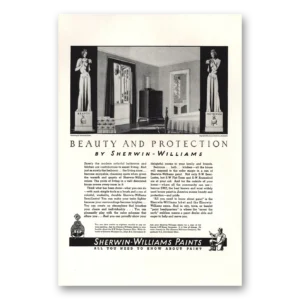 1936 Sherwin Williams Paints Print Ad | Beauty Protection
