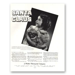 1936 J Walter Thompson Print Ad | Santa Claus