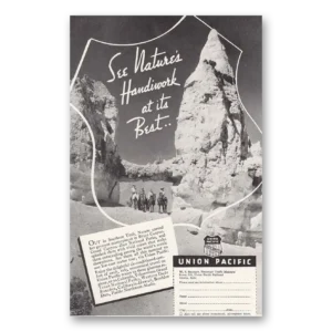1936 Union Pacific Railroad Print Ad | Natures Handiwork