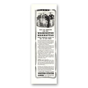 1936 United States Lines Print Ad | Manhattan