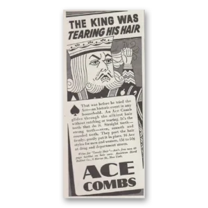 1937 Ace Combs Print Ad | Tearing Hair