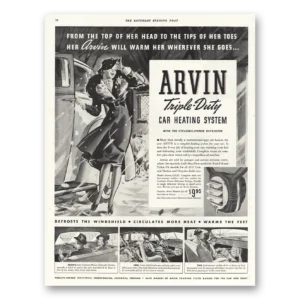 1937 Arvin Car Heating System Print Ad | Triple Duty Car
