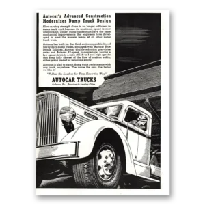 1937 Autocar Trucks Print Ad | Dump Truck