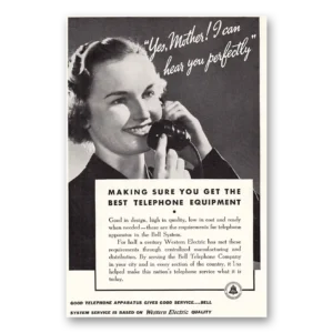 1937 Bell Telephone Print Ad | Yes Mother