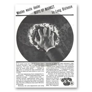 1937 Bell Telephone Print Ad | Woolen Waste