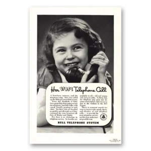 1937 Bell Telephone Print Ad | First Telephone Call