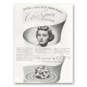1937 Coty Cosmetics Print Ad | Air Spun
