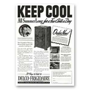 1937 Frigidaire Electric Room Cooler Print Ad | Keep Cool