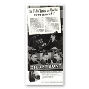 1937 Dictaphone Print Ad | Twice As Useful