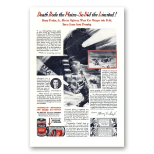 1937 Eveready Batteries Print Ad | Death Rode Plains