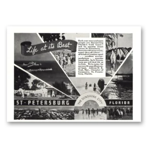 1937 St Petersburg Florida Print Ad | Sunshine City