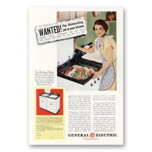 1937 General Electric Dishwasher Print Ad | Dishwashing