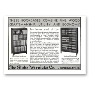 1937 Globe Wernicke Print Ad | Bookcases