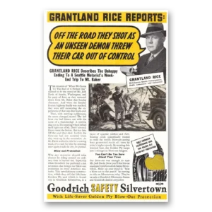 1937 Goodrich Silvertown Tires Print Ad | Grantland Rice