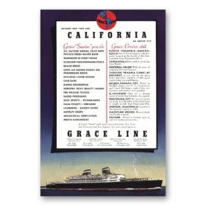 1937 Grace Line Print Ad | Santas Provide