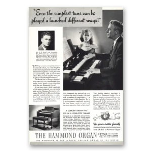 1937 Hammond Organ Print Ad | Simplest Tune