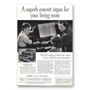 1937 Hammond Organ Print Ad | Superb Concert
