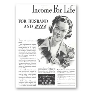 1937 John Hancock Insurance Print Ad | Income For Life