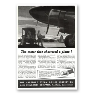 1937 Hartford Steam Boiler Inspection Print Ad | Chartered Plane