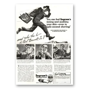1937 Ingrams Shaving Cream Print Ad | Carl Brandt