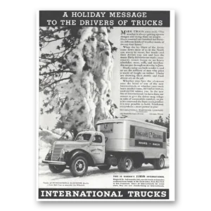 1937 International Trucks Print Ad | Holiday Message