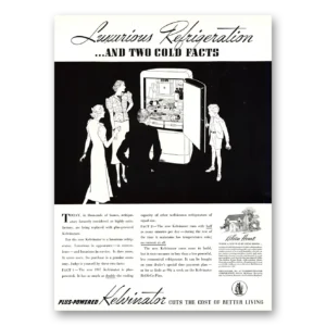 1937 Kelvinator Refrigerator Print Ad | Cold Facts