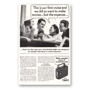 1937 Kodak Movie Camera Print Ad | First Cruise