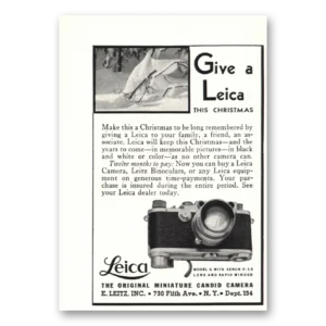 1937 Leica Cameras Print Ad | Original Miniature